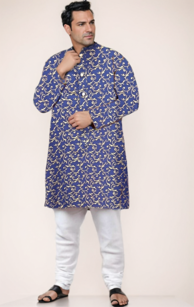 PREMIUM KURTA NAVY GOLD