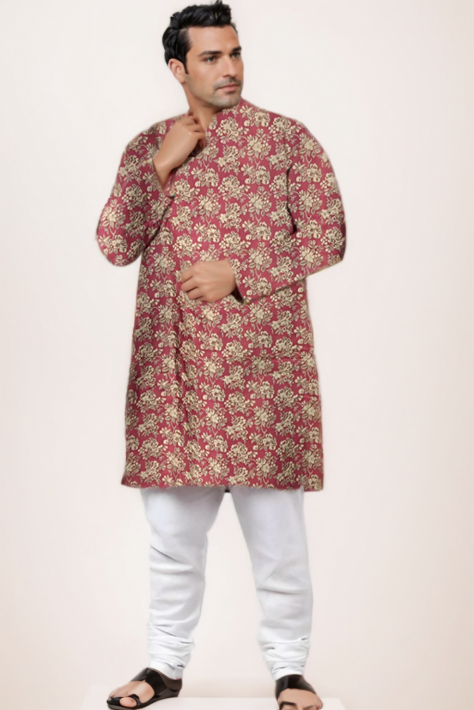 PREMIUM KURTA MAROON GOLD