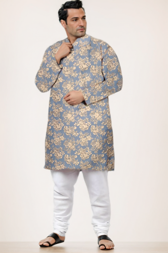 PREMIUM KURTA GREY GOLD